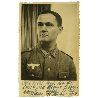 Фотография солдата Вермахта с памятным текстом. Espenlaub militaria